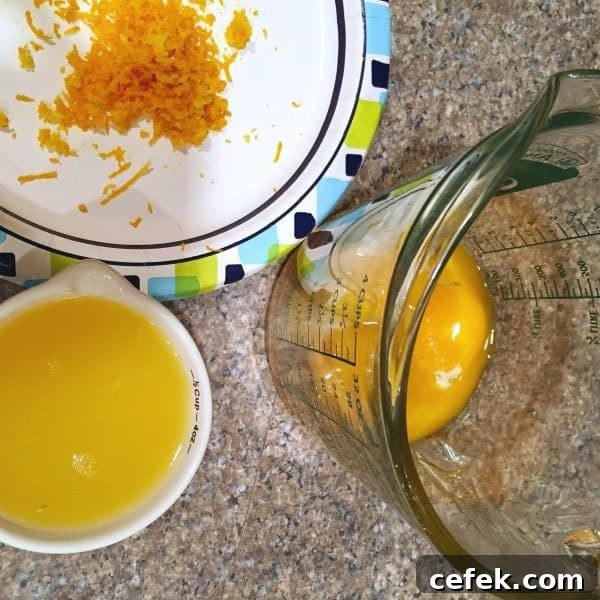 Lemon Juice, Lemon Zest, and egg yolks for lemon pie filling