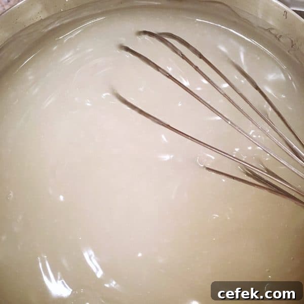 Pie filling thickened in the sauce pan before adding the lemon