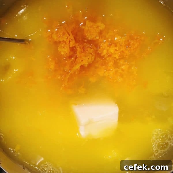 Adding lemon zest and butter