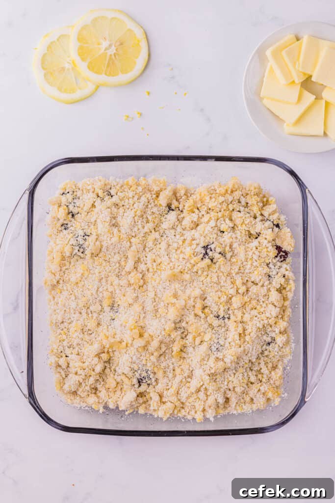 crumbly cobbler topping for blackberry cobbler recipe.
