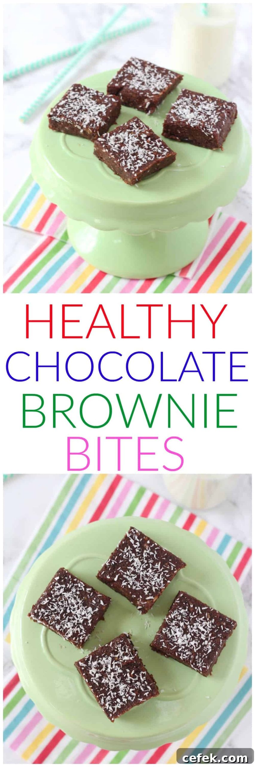 Healthy Chocolate Brownie Bites Pinterest Pin