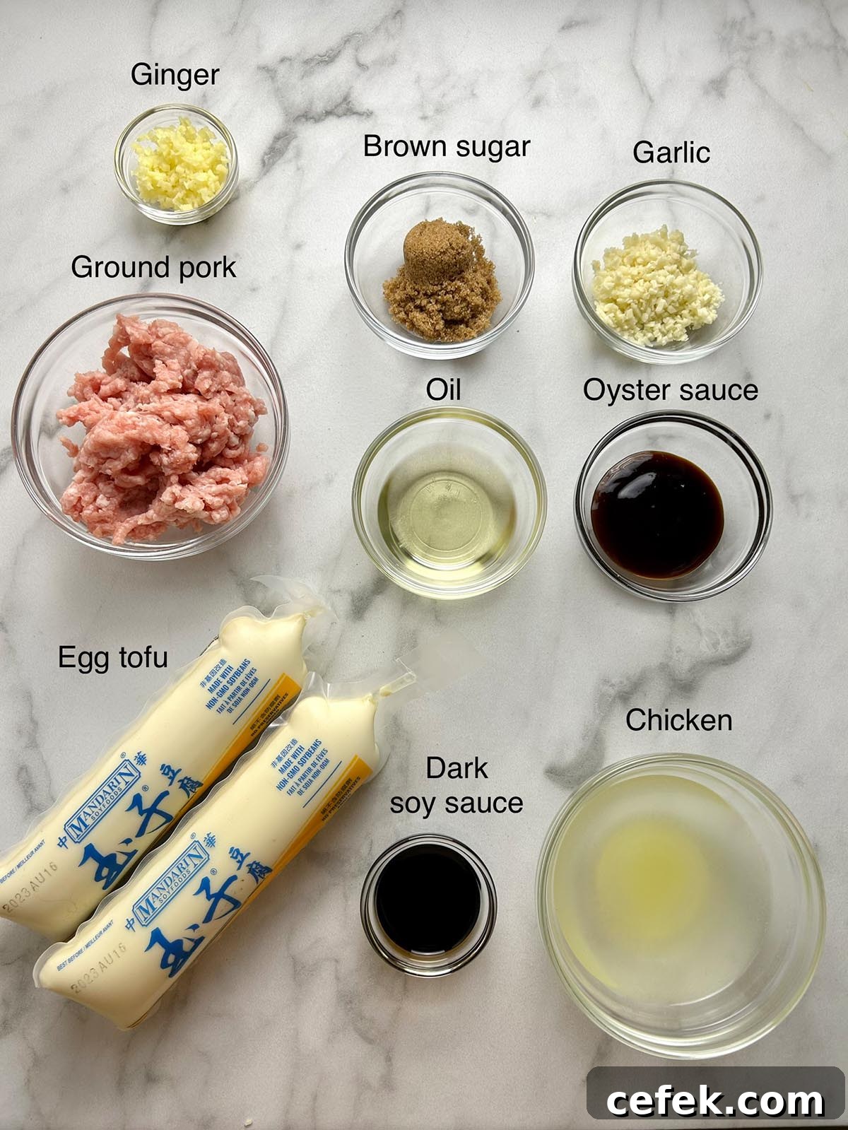 ingredients prepped in bowls