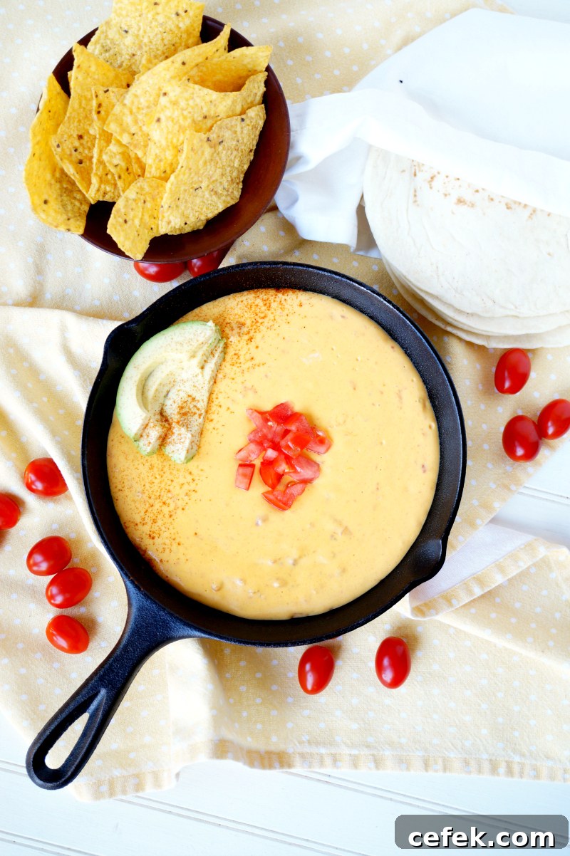 6-ingredient traditional yellow queso | The Baking Fairy