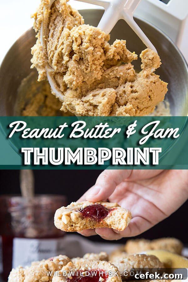 Upgrade your classic Jam Thumbprint Cookies with peanut butter in the dough making them a delight among PB&J fanatics and a flavor combo everyone will love!