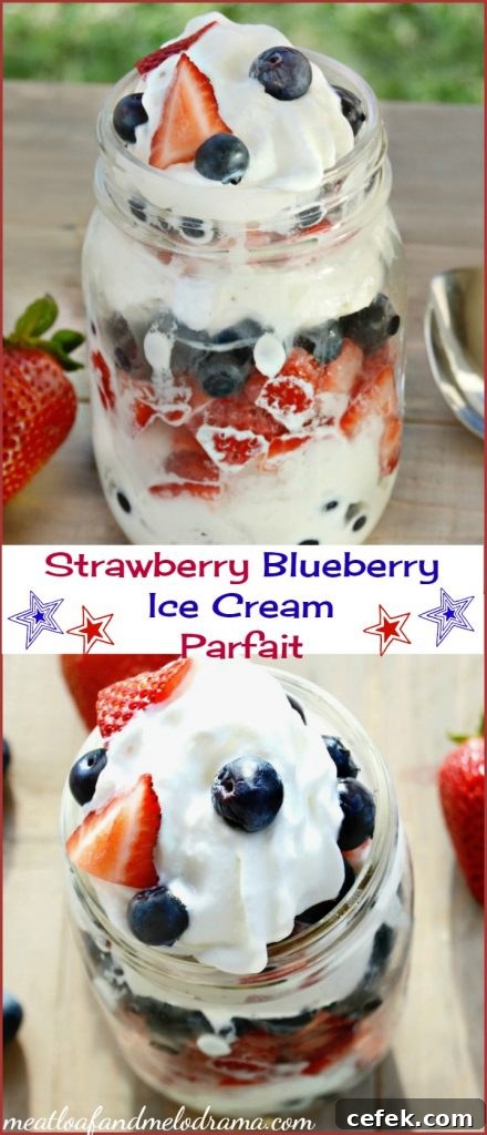 strawberry blueberry ice cream parfait