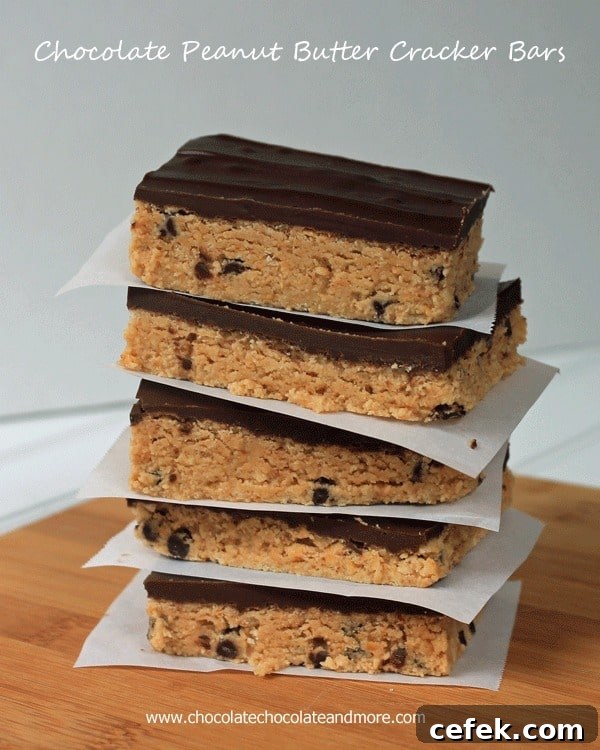 Chocolate Peanut Butter Cracker Bars