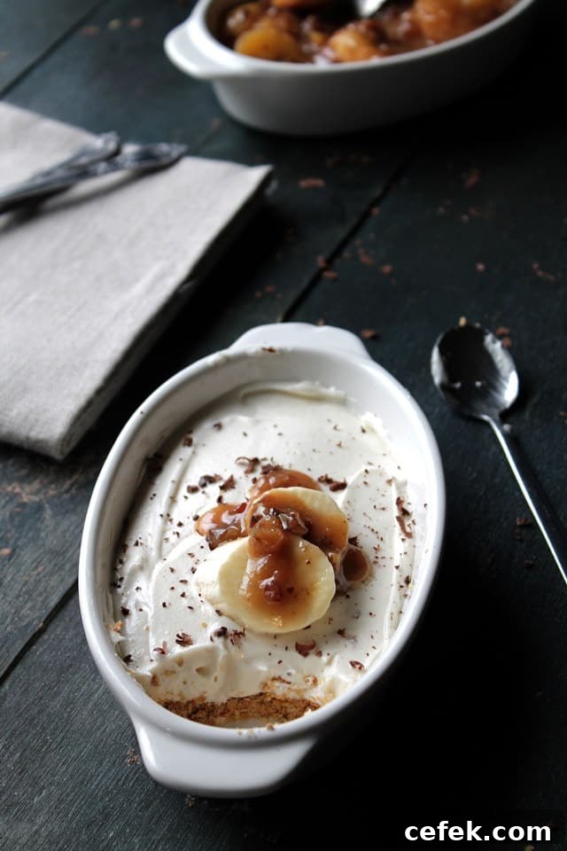 Banana Foster No-Bake Cheesecake