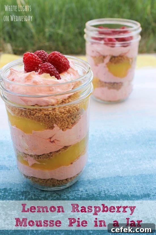 Lemon Raspberry Mousse Pie in a Jar