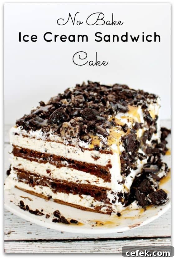 No Bake Ice Cream Sandwich Cake
