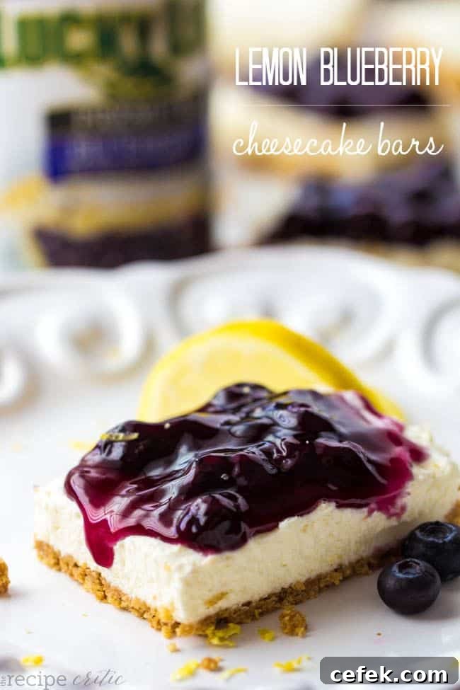 No Bake Lemon Blueberry Cheesecake Bars