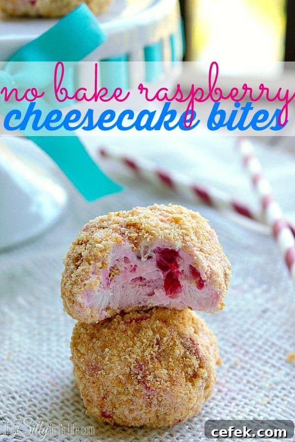 No Bake Raspberry Cheesecake Bites