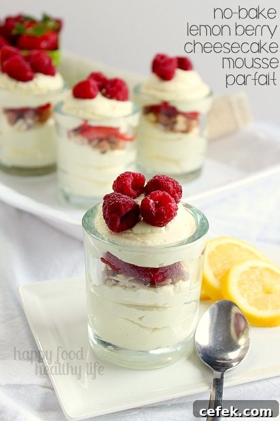 No-Bake Lemon Berry Cheesecake Mousse Parfait