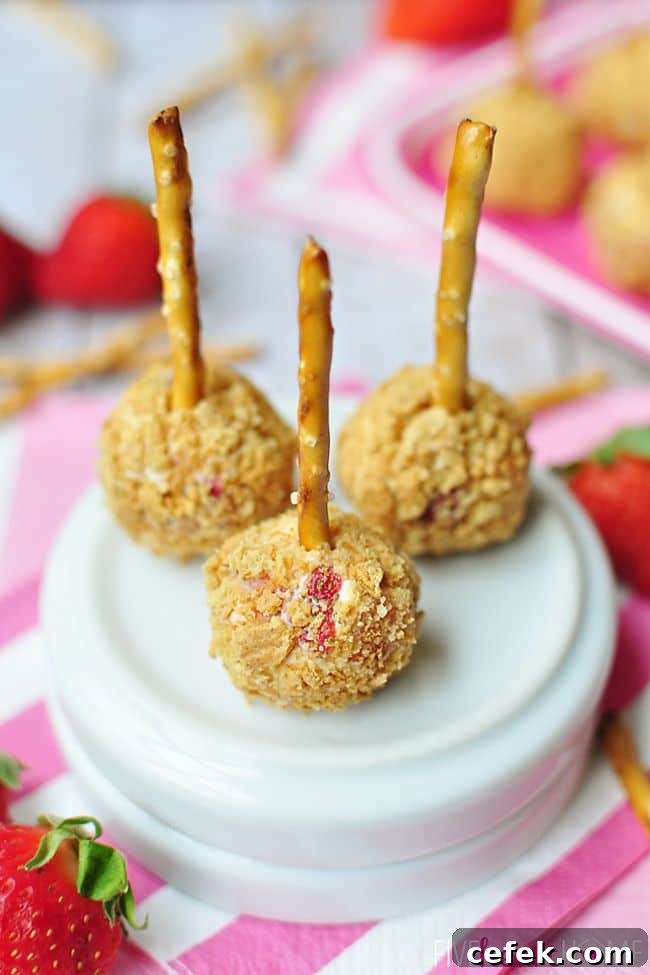 Strawberry Graham Cheese Ball Bites