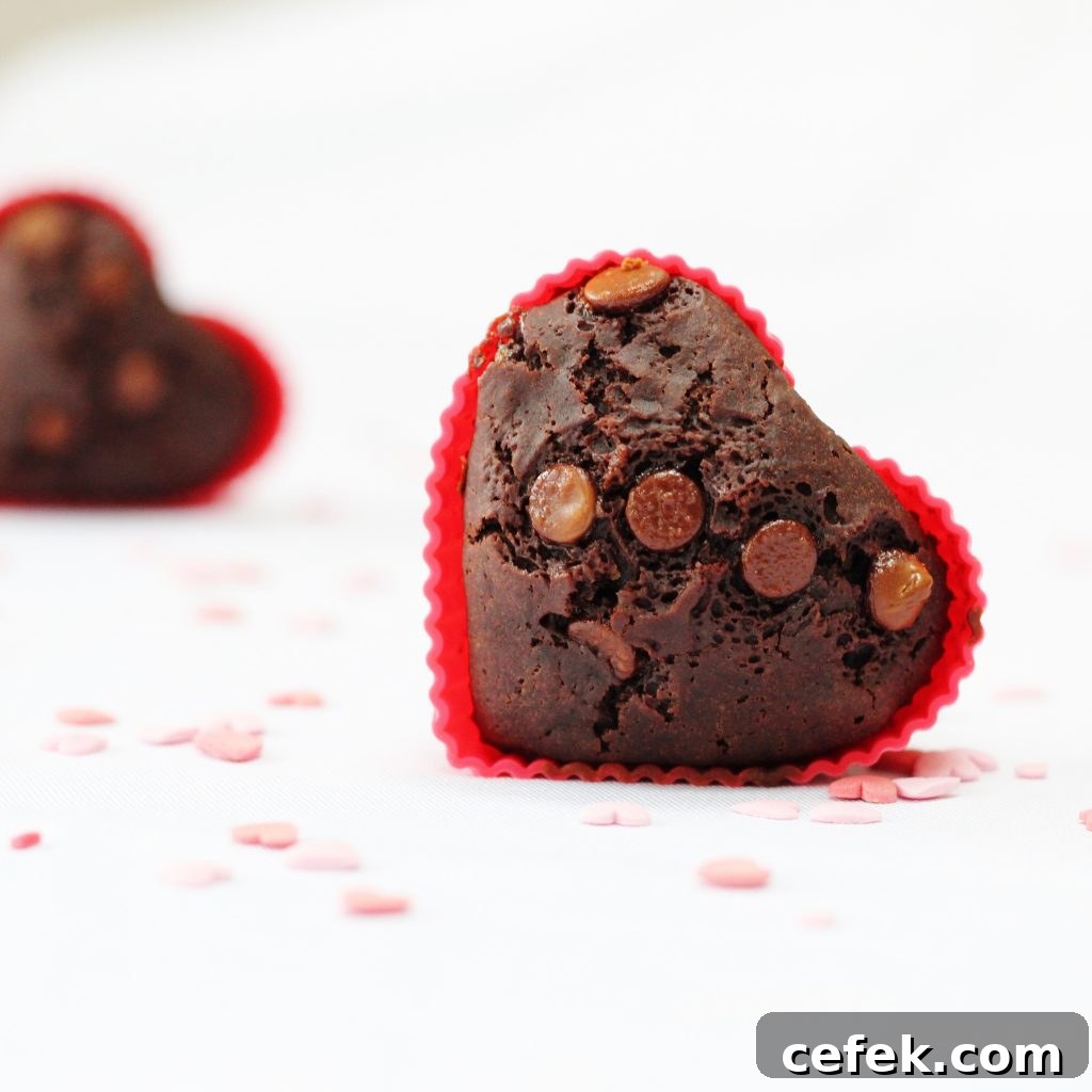 egg-free chocolate muffin on its side