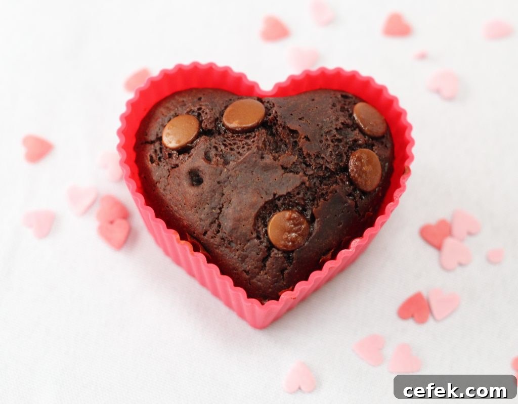 One heart shaped egg-free chocolate muffin
