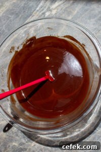 melted chocolate and butter