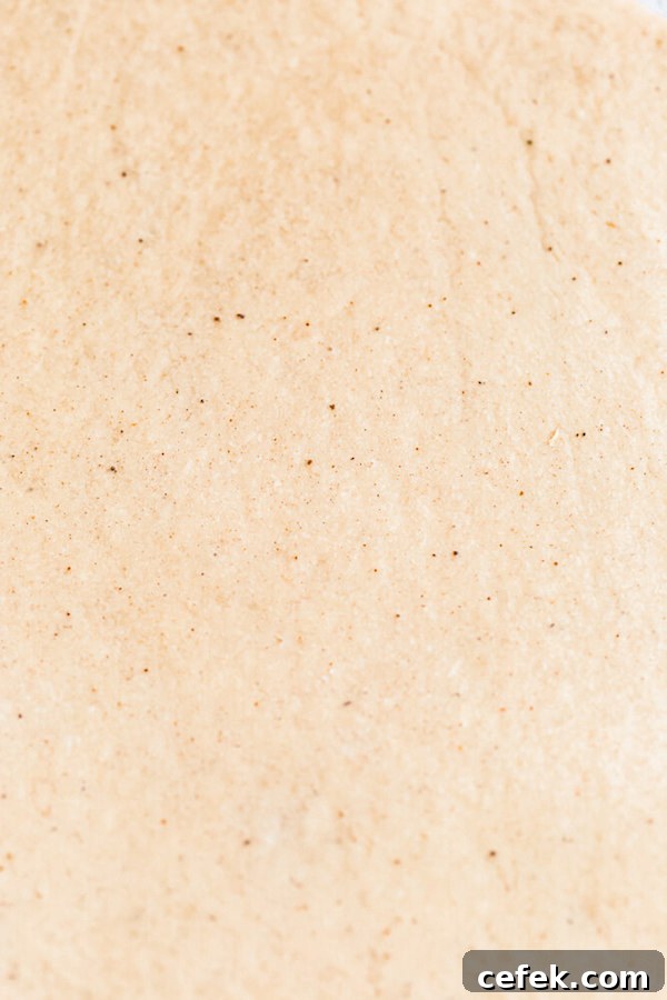 close up of rolled out chai dough