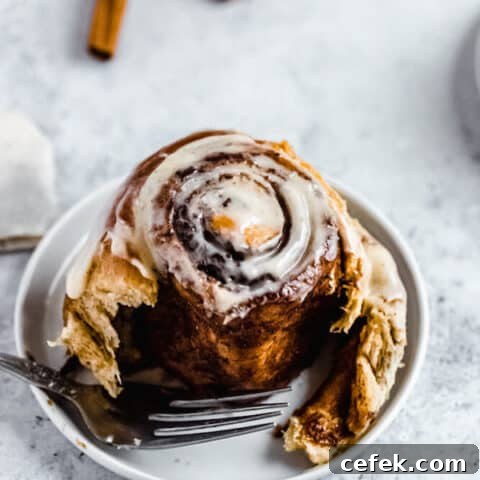 chai cinnamon roll half eaten