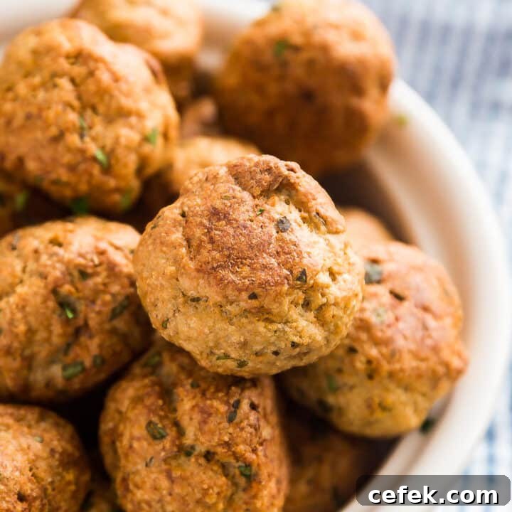 Greek Baked Turkey Meatballs are a tasty appetizer or an excellent main dish.