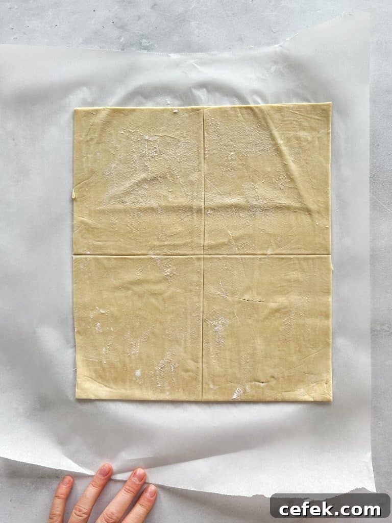 Puff pastry squares
