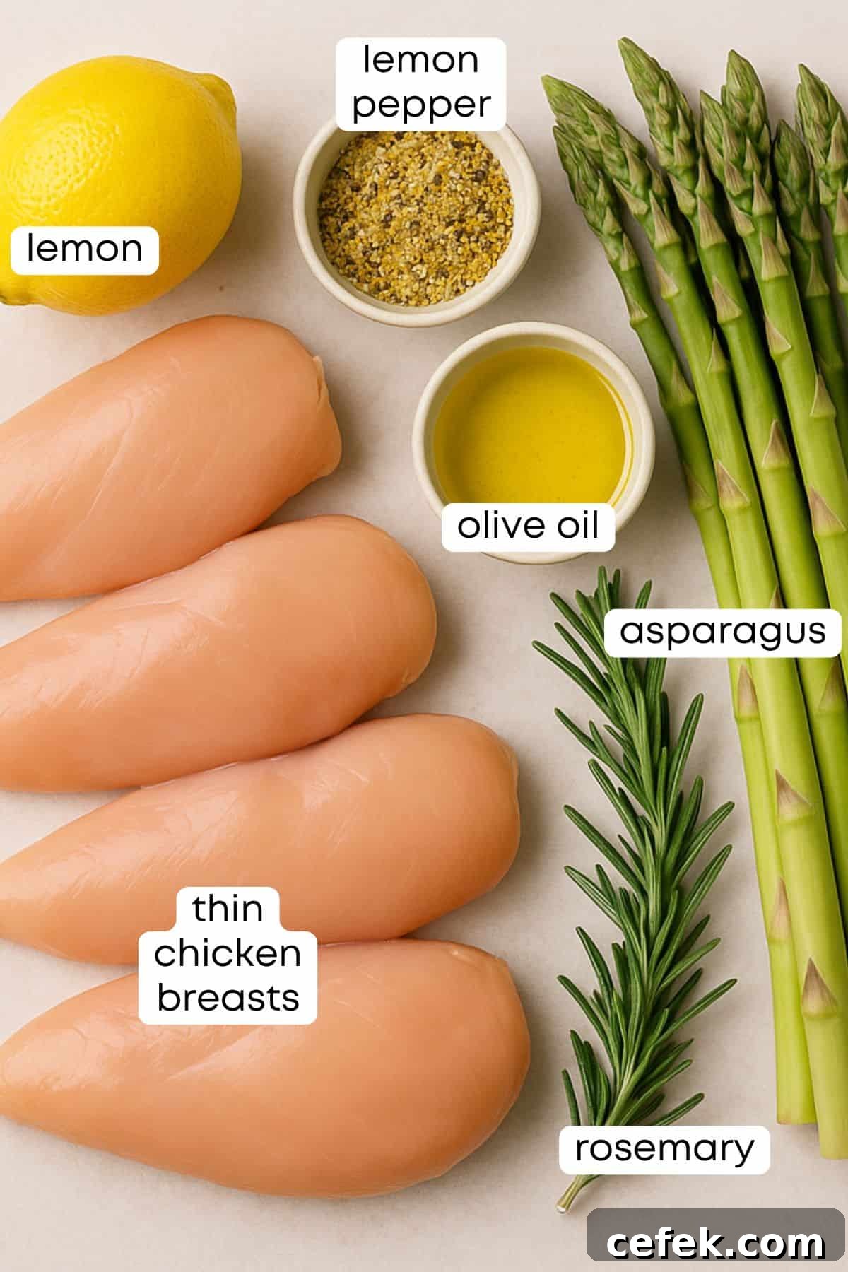 Ingredients measured out in individual containers.