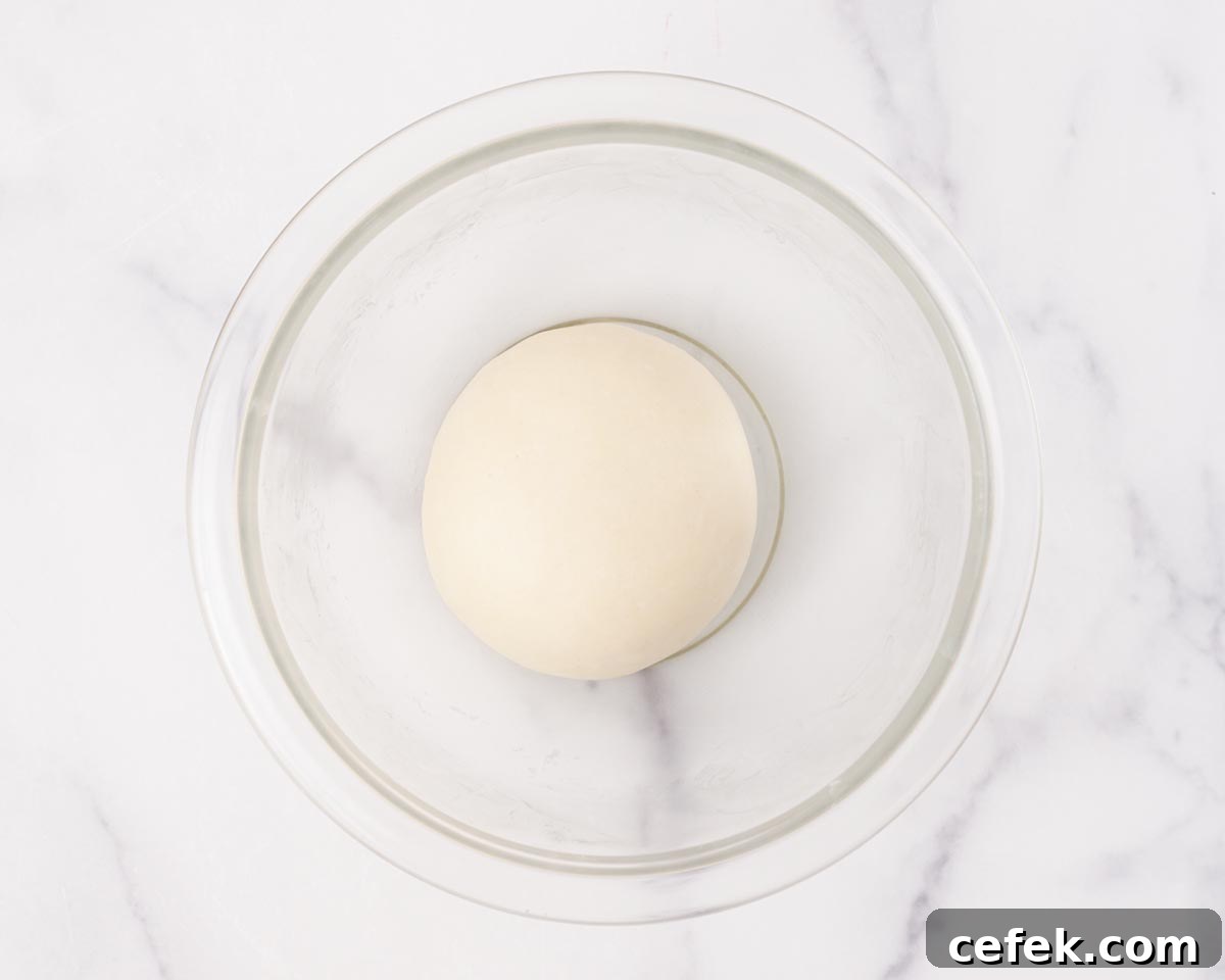 Dough rounded out.