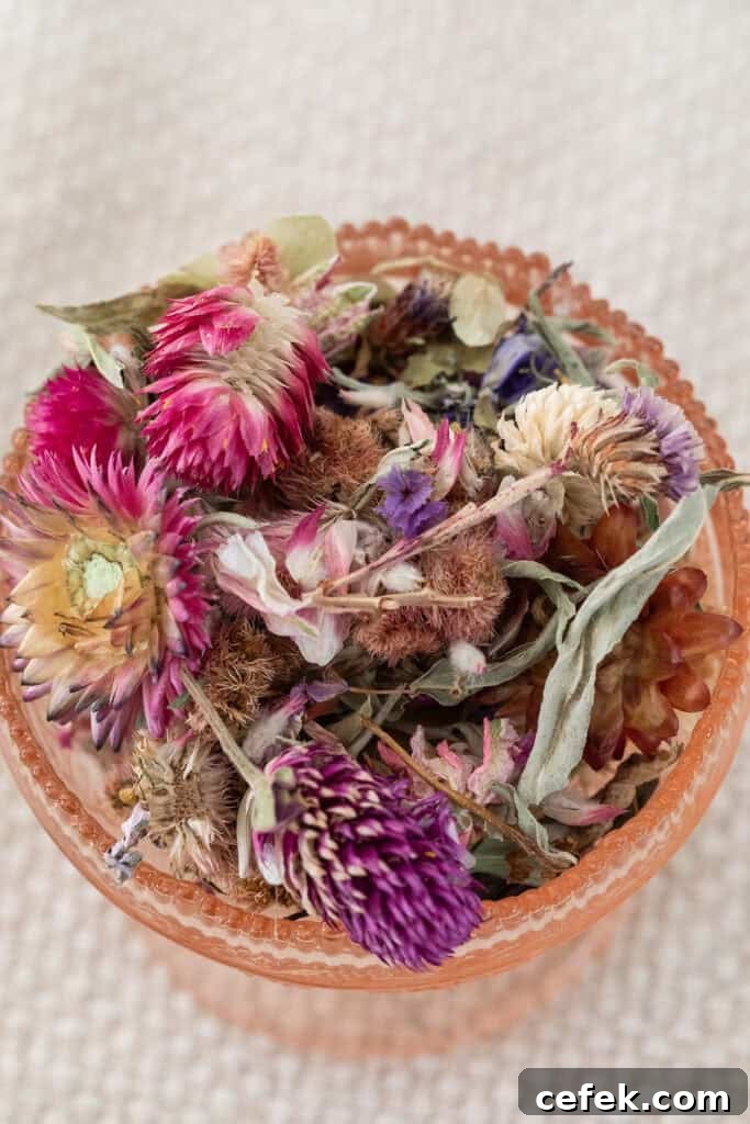 Dried flower confetti.