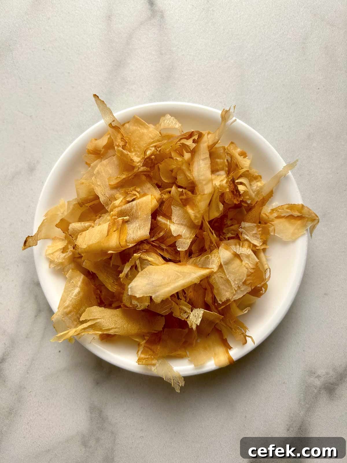 dried bonito flakes in bowl