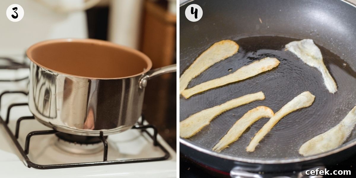 Blitz in saucepan and make parsnip crisps