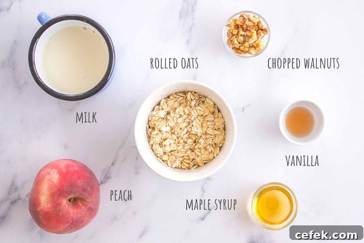 Peach Overnight Oats ingredients