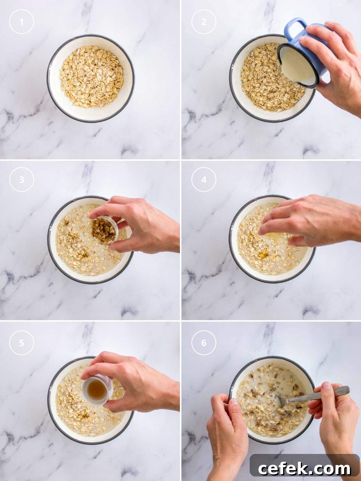 Peach Overnight Oats instructions