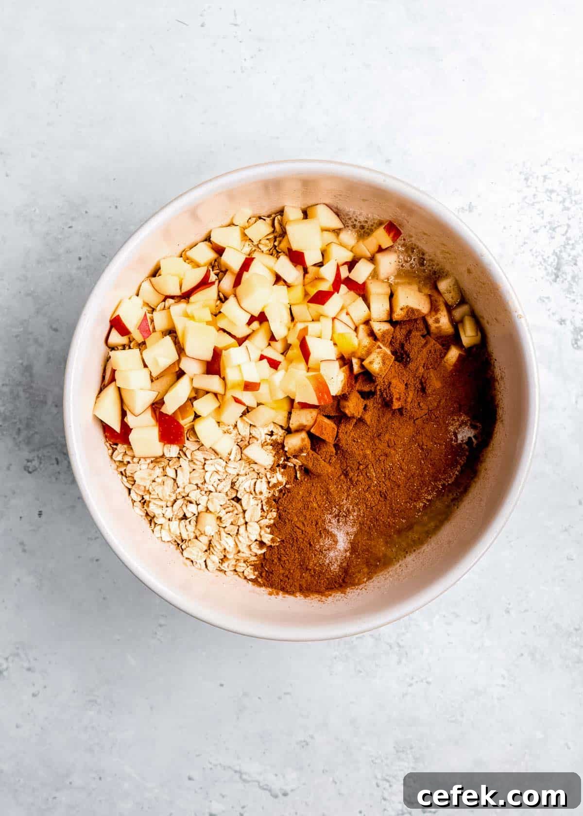 dry ingredients for apple cinnamon baked oatmeal