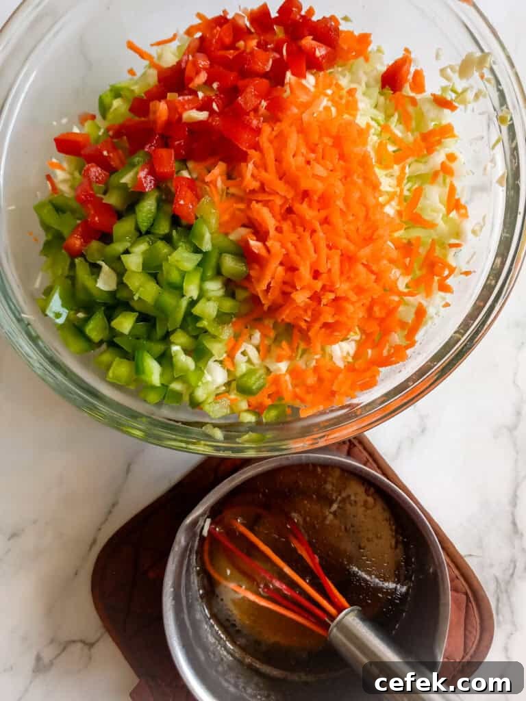 Amish Pepper Cabbage: Tangy Country-Style Side Dish 6 ready to mix all the ingredients in a large bowl.