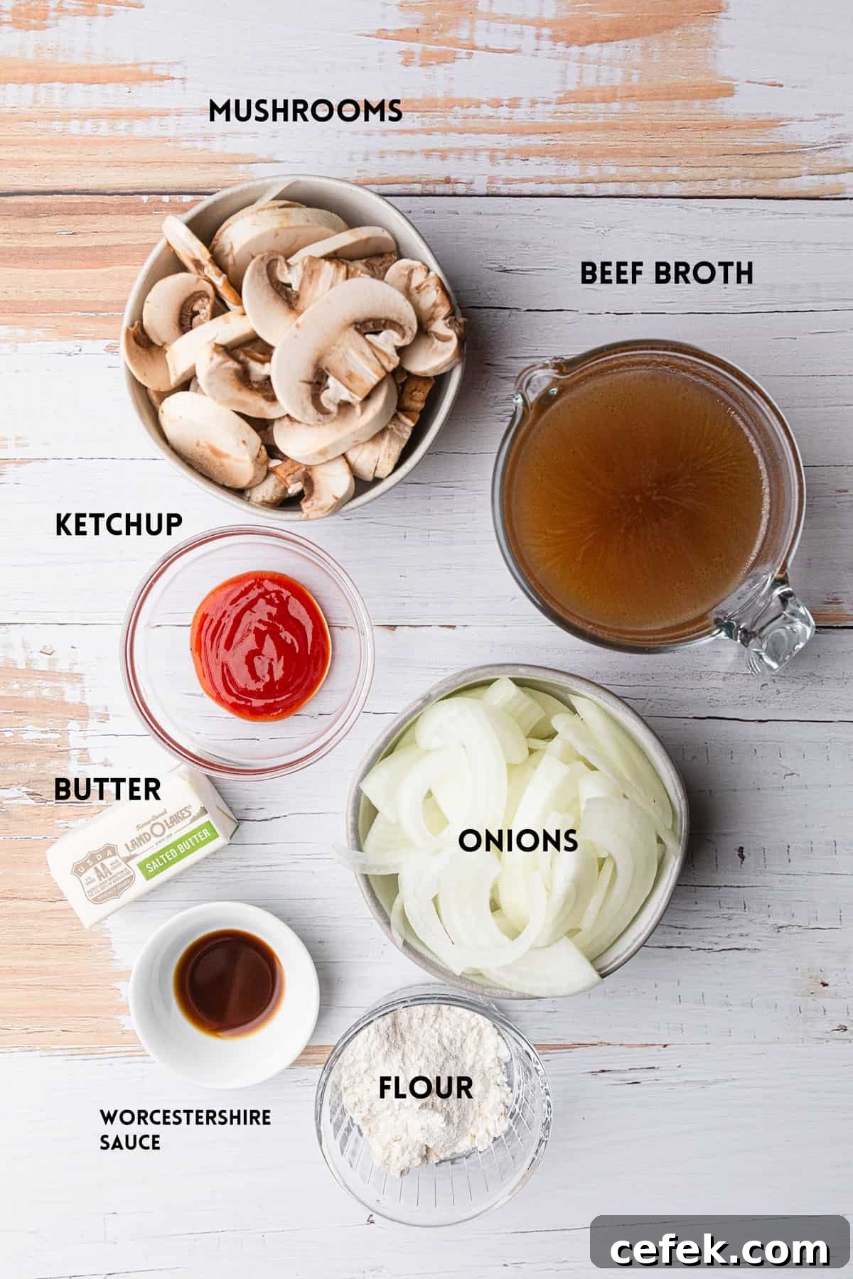 Ground Turkey Salisbury Steak with Mushroom Gravy 4 Ingredients to make the onion and mushroom gravy.