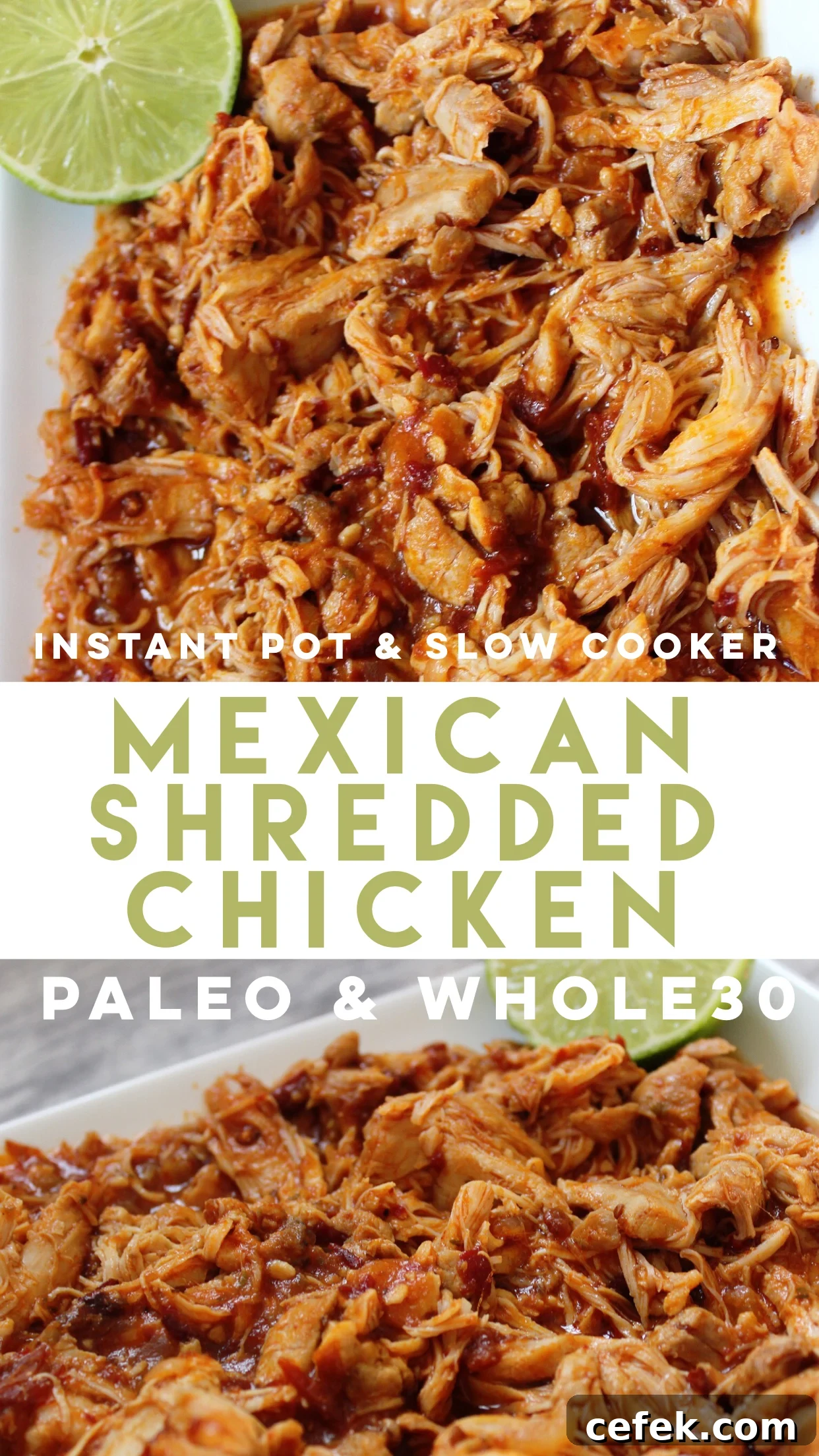 Instant Pot Mexican shredded chicken Instant Pot Mexican shredded chicken served over salad