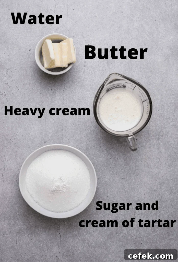 Caramel sauce ingredient list