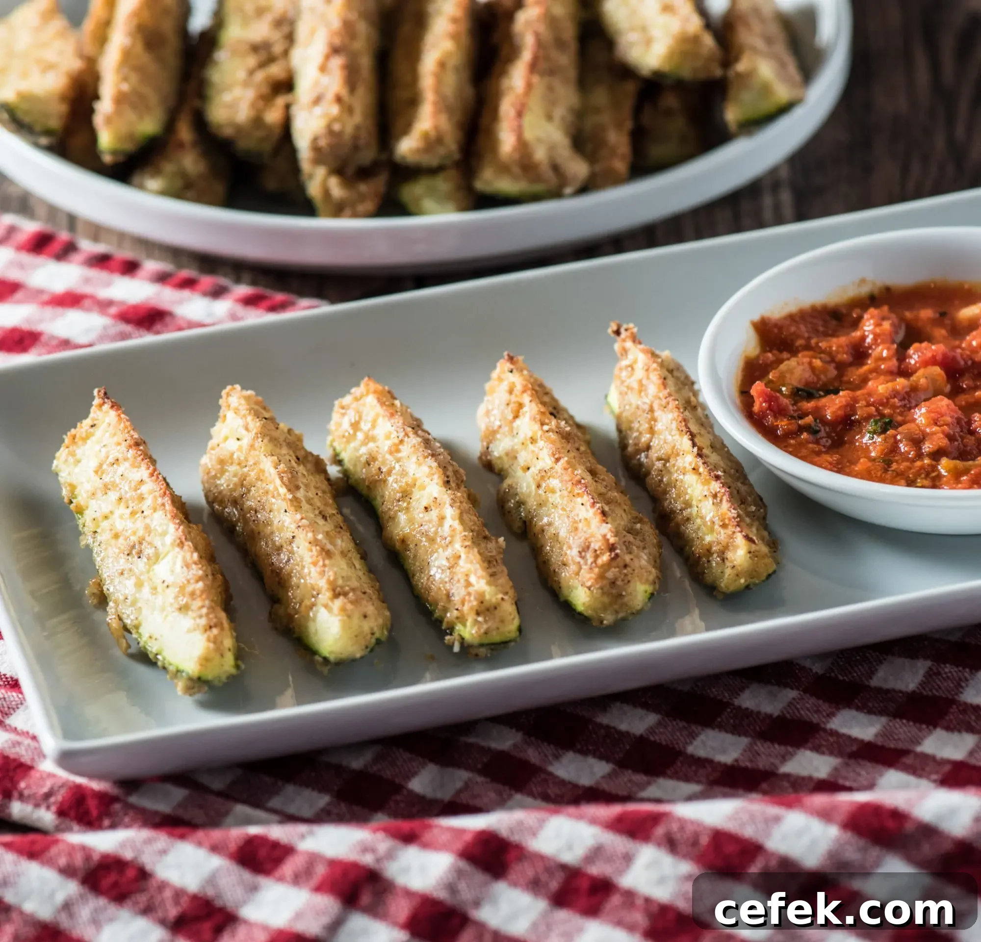 Oven-Baked Zucchini Parmesan Garlic Fries: Crispy Low-Carb Snack 2 Zucchini Parmesan Garlic Fries