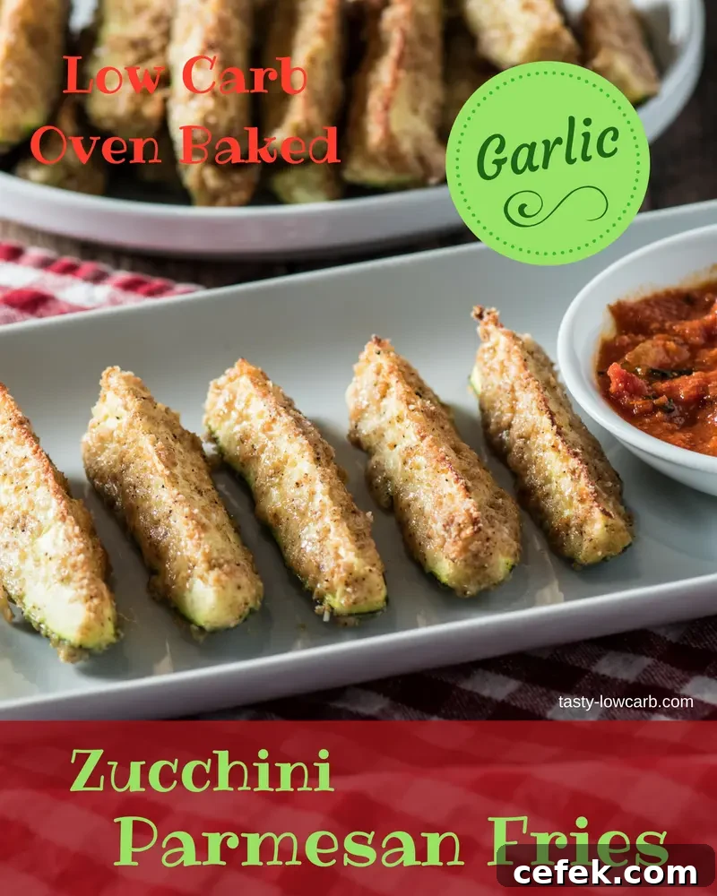 Oven-Baked Zucchini Parmesan Garlic Fries: Crispy Low-Carb Snack 3 Zucchini Parmesan Fries