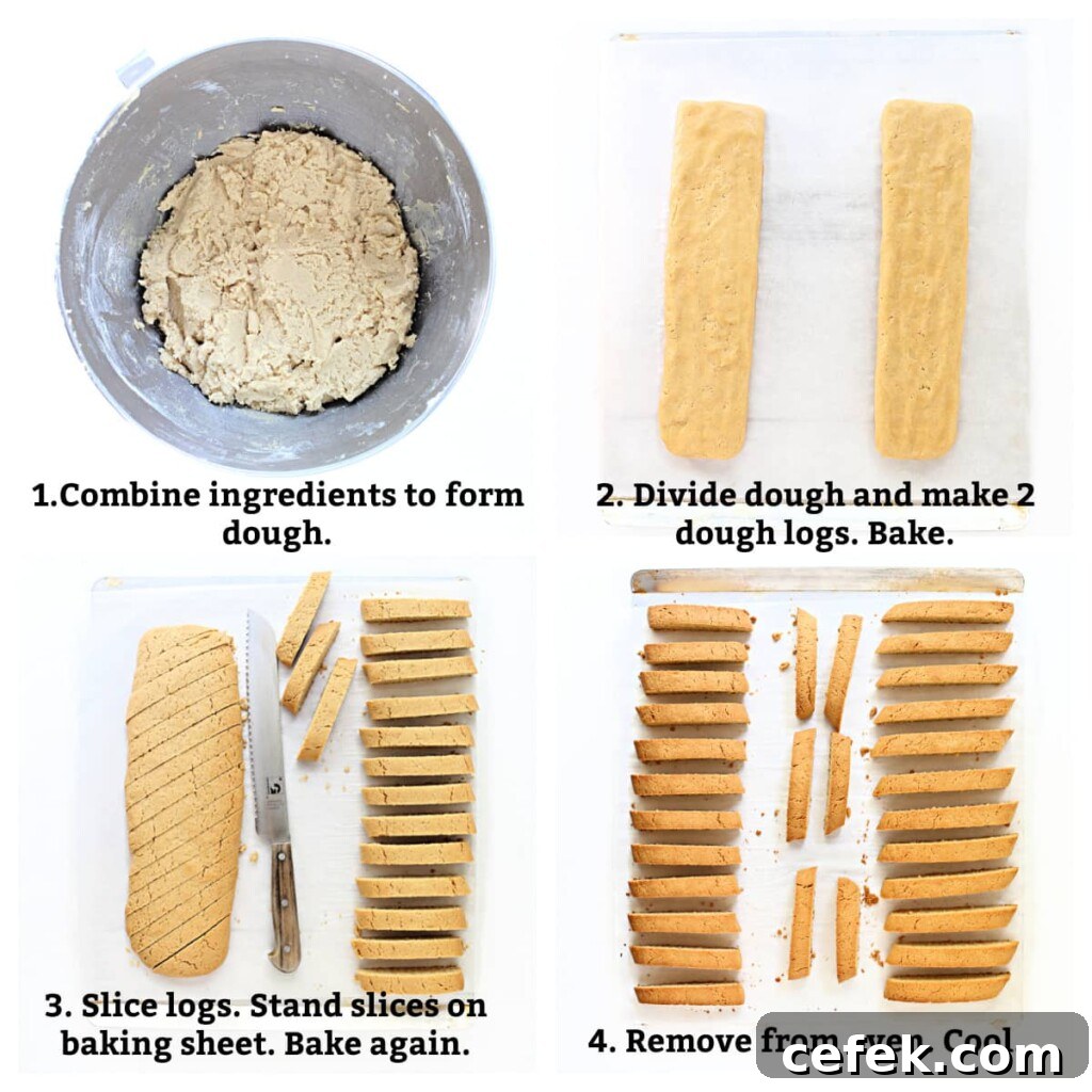 Baked biscotti logs cooling on a rack.