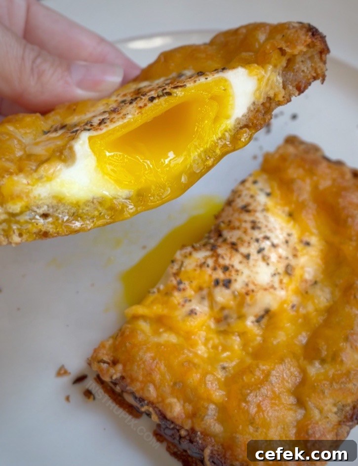 Crispy Toast Topped with Gooey Cheesy Eggs 2 If you're looking for quick and easy breakfast ideas to make before school, this cheesy egg toast doesn't require a pan or any baking! Super simple and cheap to make in your toaster oven. My kids like to make this on busy mornings. Easy enough for older kids and teenagers to make themselves. Use a whole grain bread to make it healthy. Kids need their fiber!