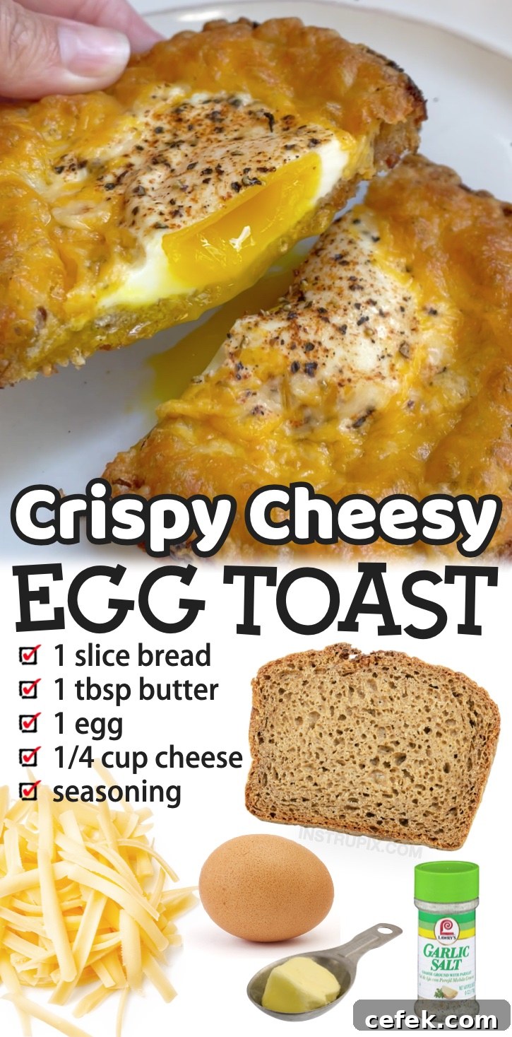 Crispy Toast Topped with Gooey Cheesy Eggs 10 My kids favorite breakfast to make before school! Super quick and easy to make with just a few ingredients. If you're looking for fun and simple breakfast ideas for busy mornings, this cheesy egg toast is perfect for serving one person. My teenagers also like to make it as an after school snack because we almost always have the ingredients on hand. A healthy breakfast compared to the usual cereal or muffins! Especially if you serve it with avocado. Super yummy and crispy!