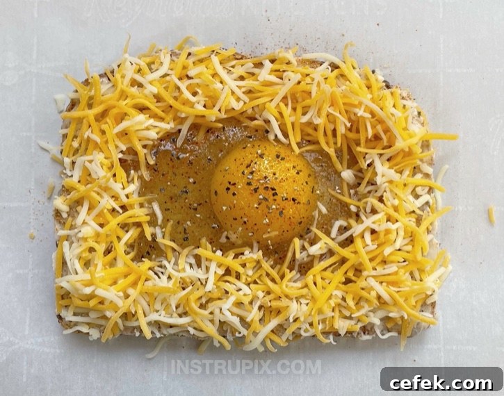 Crispy Toast Topped with Gooey Cheesy Eggs 7 How to make this fun and easy breakfast idea! Cheesy Egg Toast