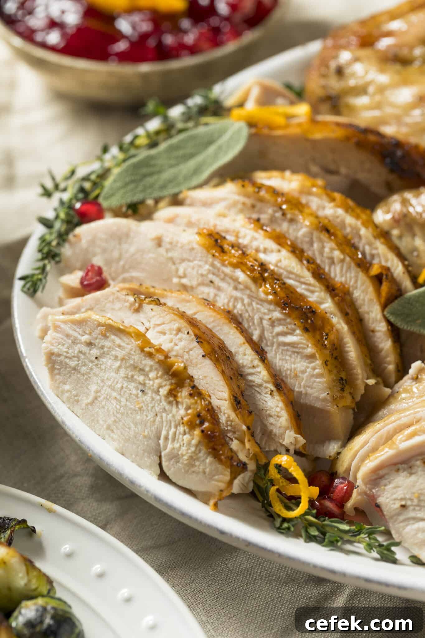 How to Roast a Juicy Turkey: Complete Guide 13 A close look at the crock pot turkey and stuffing.