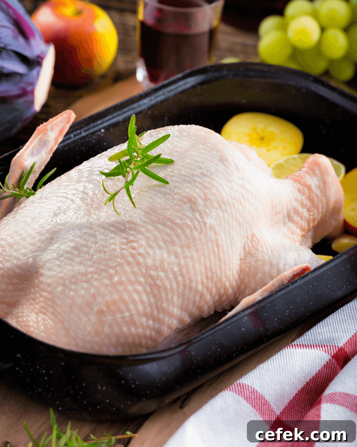 How to Roast a Juicy Turkey: Complete Guide 9 The raw turkey to cook.