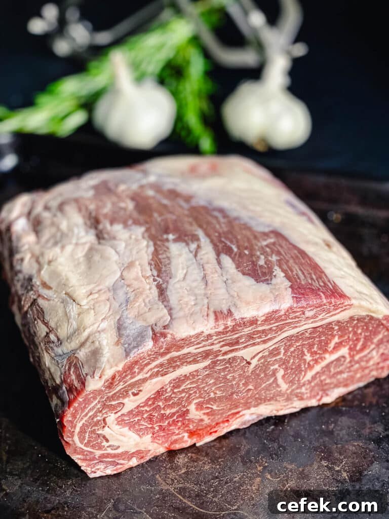 Rotisserie Prime Rib: How to Cook a Tender, Juicy Roast 9 boneless prime rib sitting on cooking tray