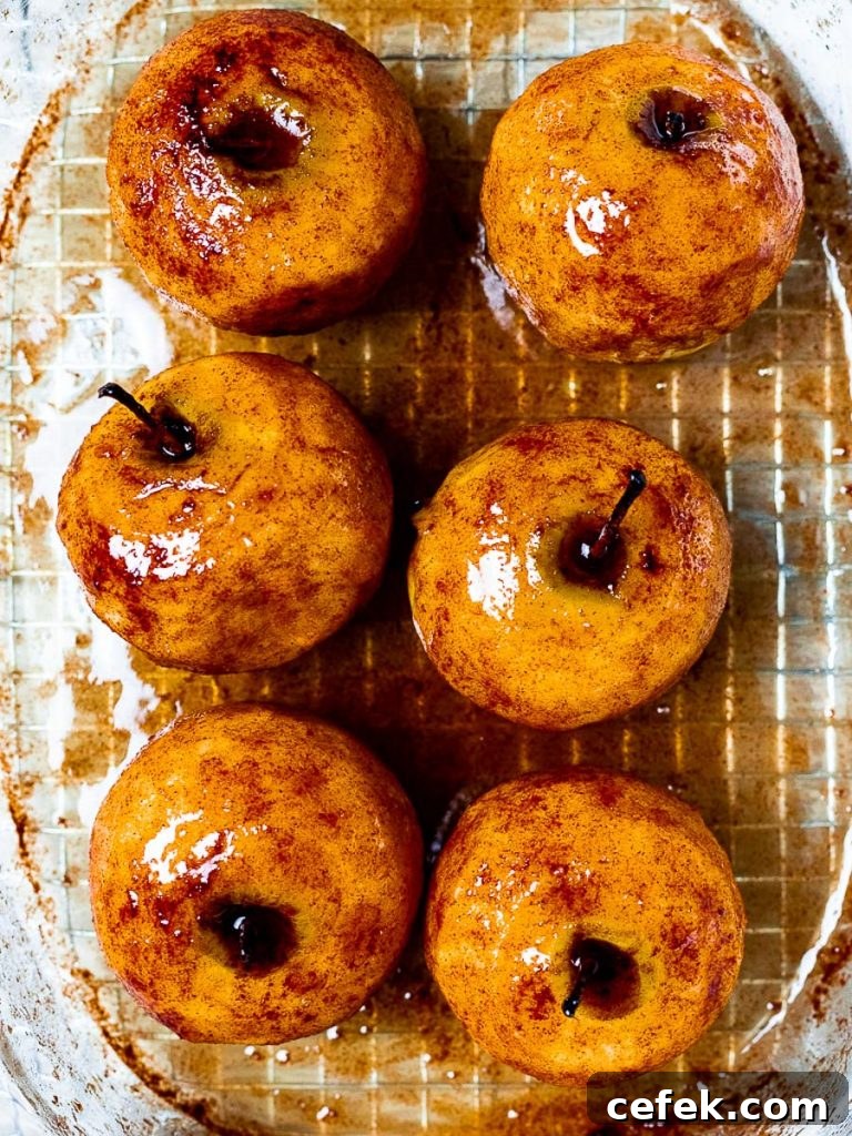 Oven-Baked Cinnamon Apples Recipe 8 baked cinnamon apples in baking dish