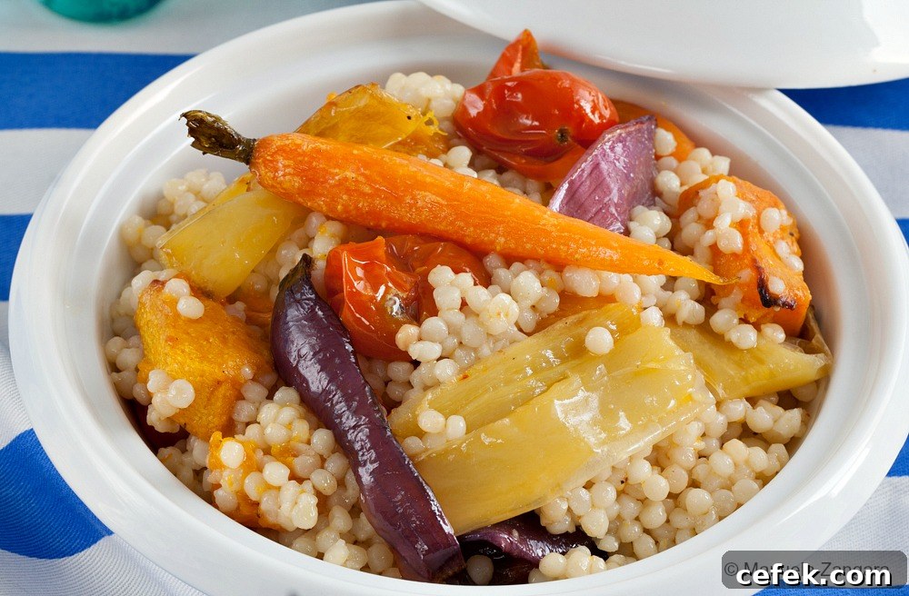 Warm Maftoul Salad with Roasted Vegetables and Herbs 3 Warm Maftoul Salad with Roasted Vegetables