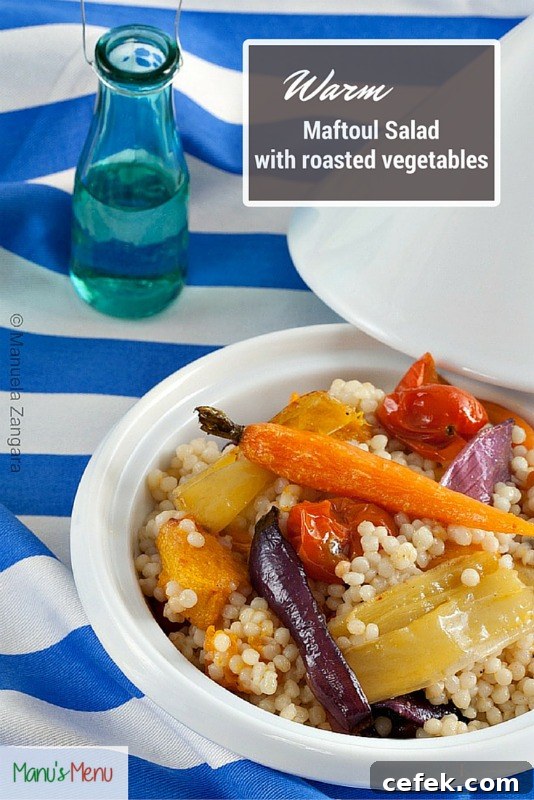 Warm Maftoul Salad with Roasted Vegetables and Herbs 4 Warm Maftoul Salad with Roasted Vegetables