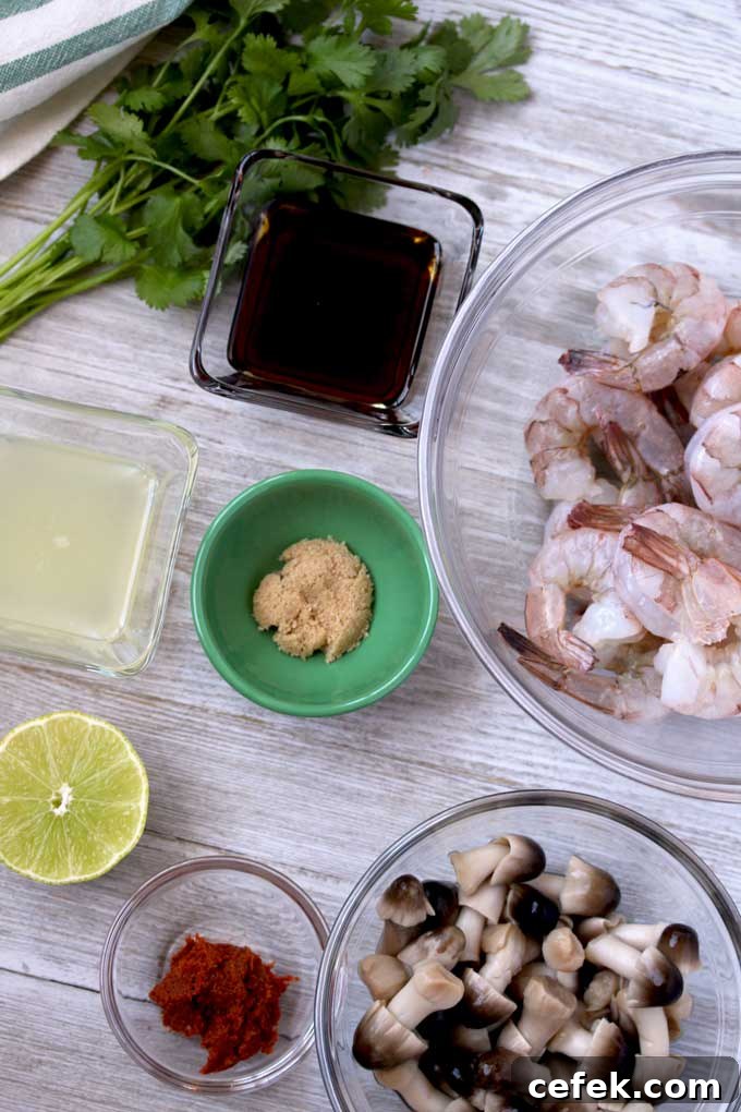 Authentic Thai Tom Yum Soup with Shrimp 5 View of ingredients for Thai Tom Yum Soup