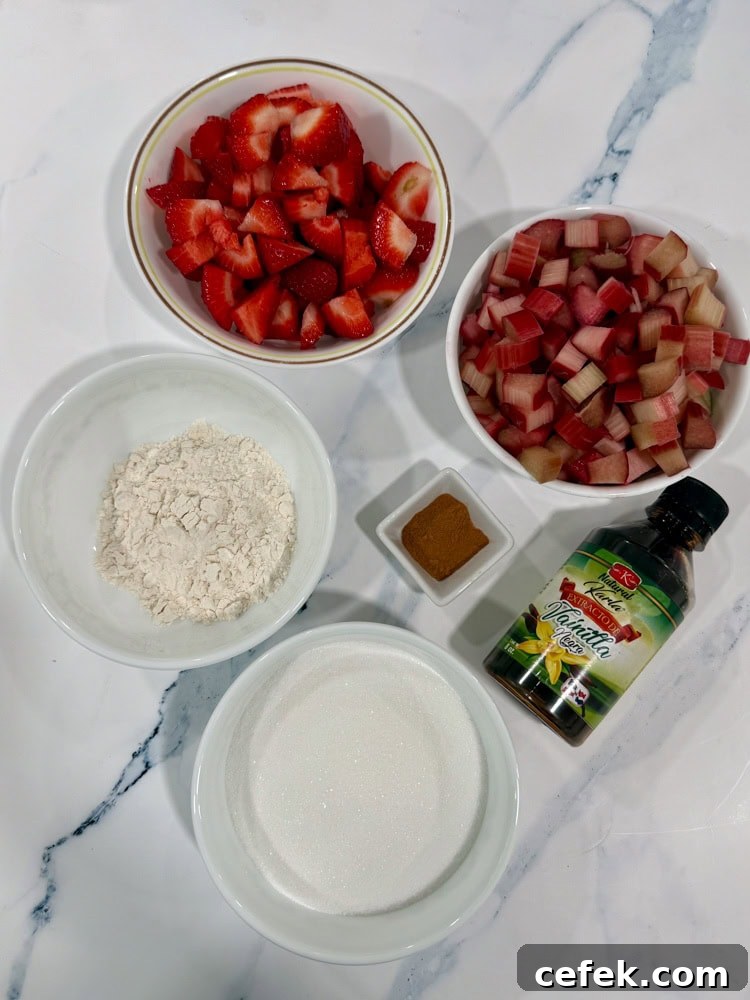 Classic Strawberry Rhubarb Pie Recipe 6 ingredients for Strawberry Rhubarb Pie filling